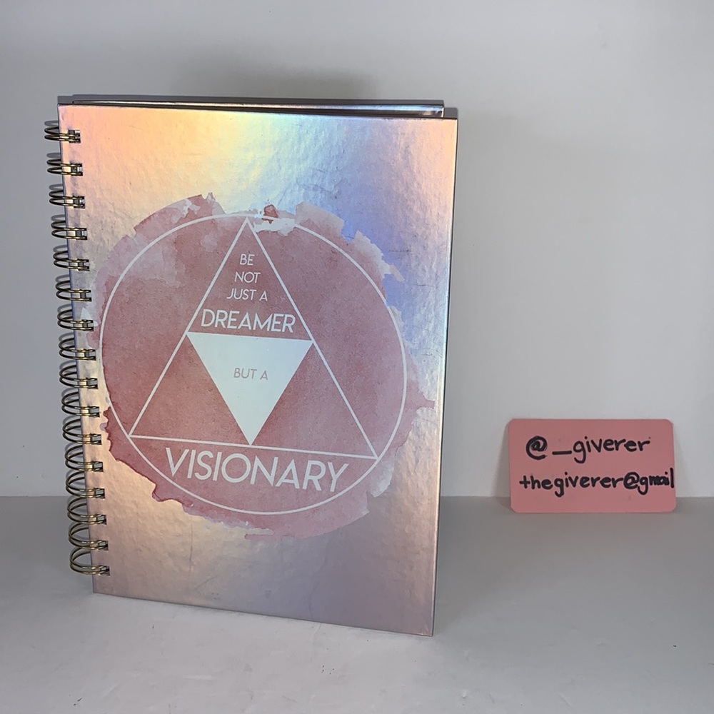 Be Note Just A Dreamer But A Visionary Holographic Triangle Gold Spiral Notebook